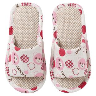 儿童防滑拖鞋棉麻布艺室内男童女童小孩家用亚麻家居家春秋冬宝宝