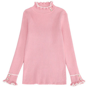 女童加绒毛衣一体绒打底衫2025秋冬加厚儿童针织衫中大童洋气内搭