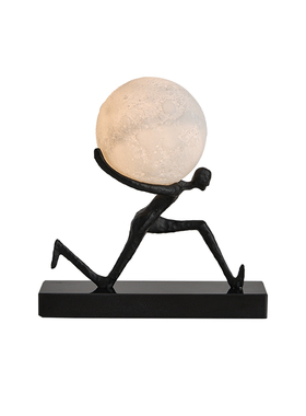 现代轻奢抽象负月前行装饰摆件