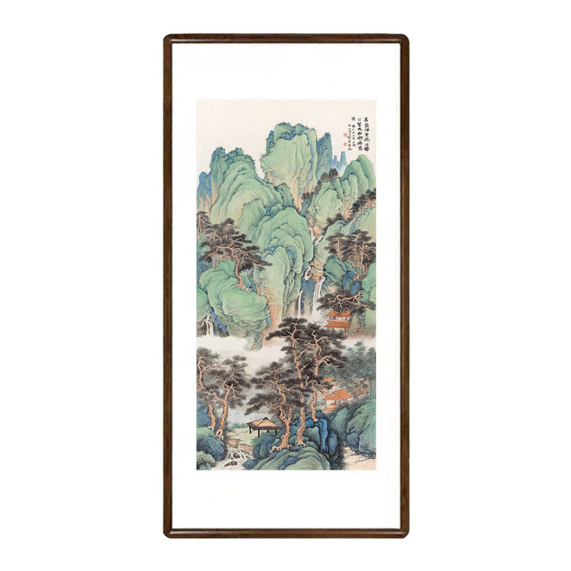 新中式万壑烟云图竖版山水挂画