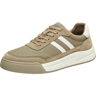 TATA他她男鞋舒适休闲德训鞋男士真皮厚底板鞋2025秋新款VQF02CM5