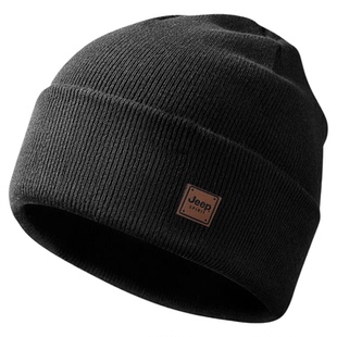 Jeep针织毛线帽冷帽男冬季运动户外保暖加厚防风防寒护耳登山帽女