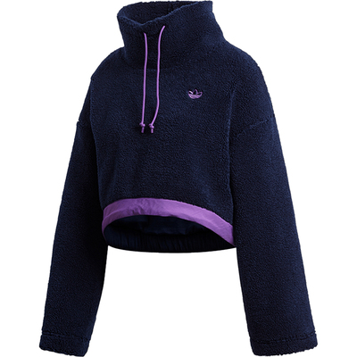 Adidas/阿迪达斯正品三叶草女士套头时尚立领短款运动卫衣FU3793