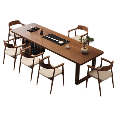 办公室茶台一体新中式泡茶桌椅