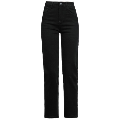 深蓝色牛仔裤女直筒烟管裤显瘦