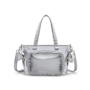 SHGIRL/短发女孩 裱花慕斯单肩斜挎包大食量痛包丝带缎痛面托特包