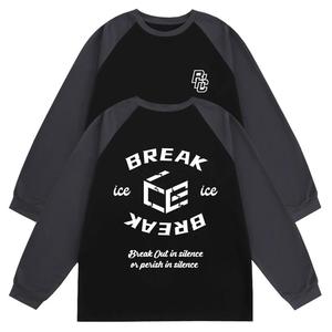 breakice破冰2023秋季新款美式篮球训练投篮服运动长袖T恤插肩袖