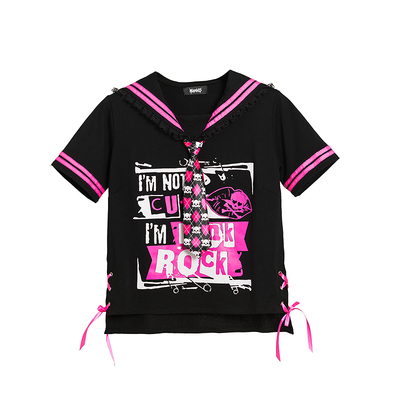 morbid夏季少女原宿短袖常规棉女