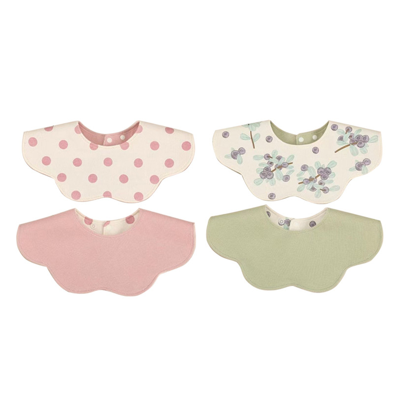 可爱风婴儿围嘴柔软防水双面纯棉加大高颜值宝宝围兜新生儿用品