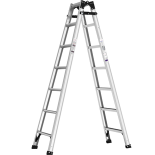 中创梯子家用折叠梯铝合金加厚加粗工程专用梯便携人字梯直梯两用