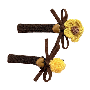 花朵毛球蝴蝶结发夹女2026新款高端刘海侧边夹子秋冬发饰碎发发卡