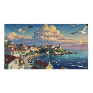 宫崎骏动漫风景背景布挂布卧室客厅装饰画布墙壁遮丑布墙布挂毯横