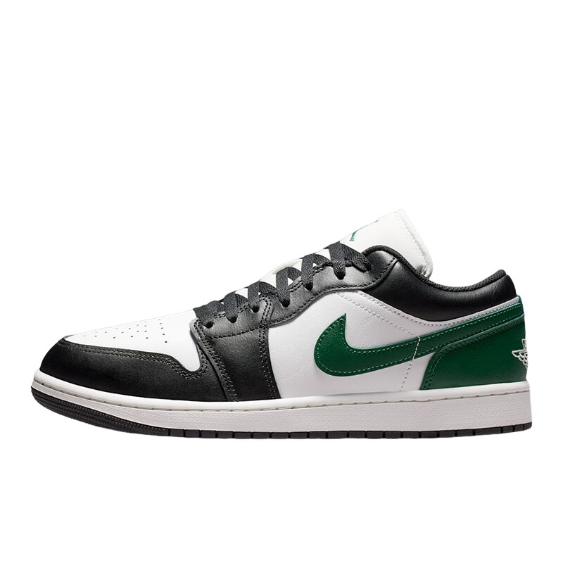 NIKE耐克男鞋Air Jordan 1黑白绿AJ1低帮复古休闲板鞋553558-047