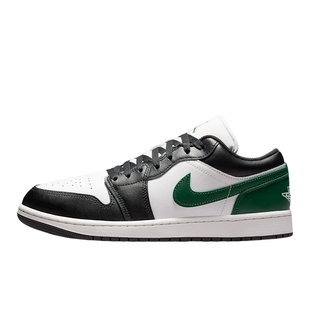 NIKE耐克男鞋Air Jordan 1黑白绿AJ1低帮复古休闲板鞋553558-047