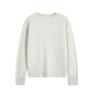 紫涵羊毛绒拉绒毛衣女士2025年冬季新款宽松针织衫上衣慵懒高级感