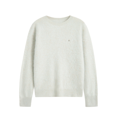 紫涵羊毛绒拉绒毛衣女士2025年冬季新款宽松针织衫上衣慵懒高级感