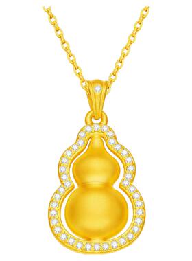 金包银项链女镶钻葫芦吊坠送女友