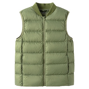 森马儿童马甲2024新款三防羽绒服内胆男童棒球领外套简约百搭冬装