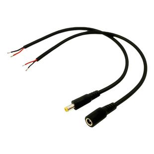 加粗DC电源头5.5*2.1mm公头单母头弯插头纯铜12V10A公母头连接线