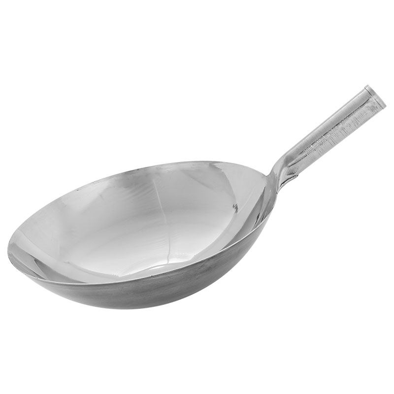 食品级加厚不锈钢炒锅炒勺商用饭店家用炒瓢燃气灶圆底无涂层炒锅