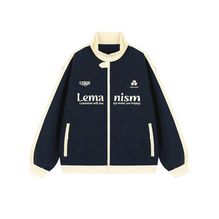 lemanism美式潮流撞色字母印花夹克男2025秋季情侣款外套新款上衣