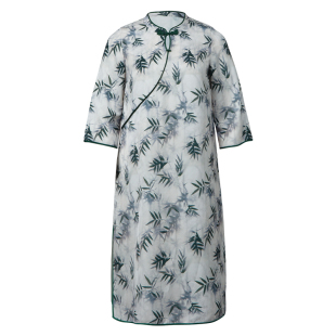 【翠竹幽梦】美丽客栈大码女装连衣裙复古典雅气质奢华显瘦长裙夏