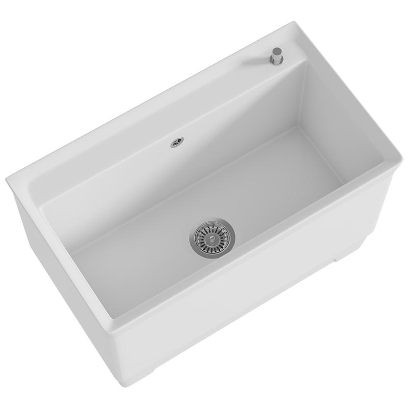 元匠陶瓷洗拖把池家用卫生间超大号加长池户外落地式拖布池带孔