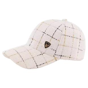 高端品牌春秋新款毛呢帽子男时尚百搭棒球帽女士条纹格子鸭舌帽潮