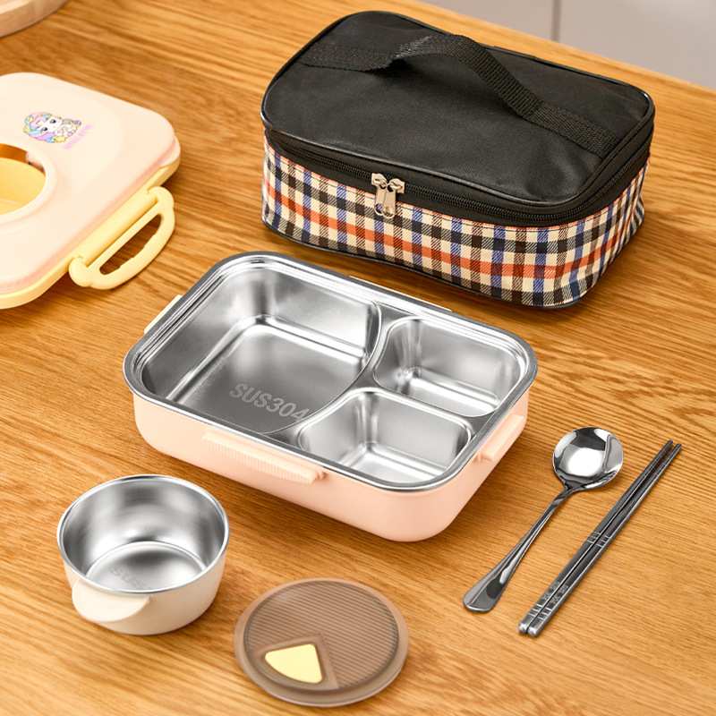 保温饭盒304不锈钢儿童便当盒高值汤碗颜上班族餐盒分格学生便当