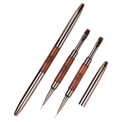 双头美甲笔刷多用拉线笔圆头建构笔刷新款日式底胶两头美甲笔工具