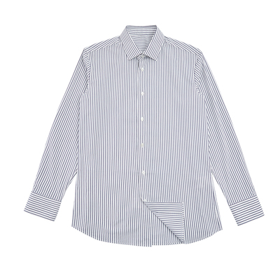 日本和歌山色织条纹面料长袖衬衫