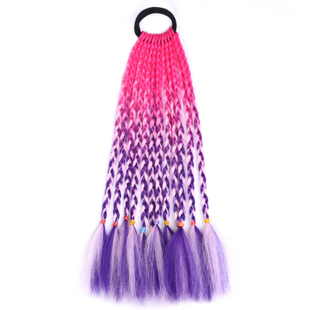 短马尾儿童假发发饰节日表演短款三股辫麻花辫辫子脏辫马尾假发辫