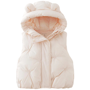 [三防]马克珍妮女童可爱熊耳朵加厚羽绒服马甲宝宝冬装新款550982