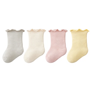 尼多熊新生婴儿袜子秋冬棉袜a类女宝宝中筒袜松口无骨可爱不勒腿