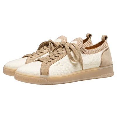 Truffaut胎牛反绒拼接飞织板鞋男