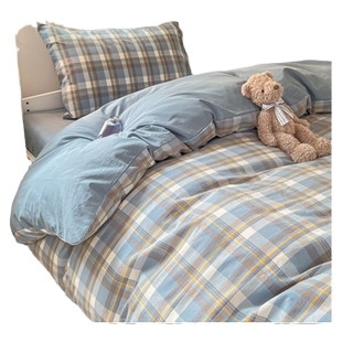 洁丽雅纯棉大学生宿舍床上三件套单人床六件全棉寝室床单被套床垫