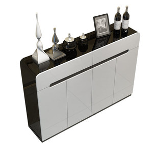 鞋柜 简约现代欧式木制门厅玄关隔断柜 烤漆大容量白色田园薄鞋架