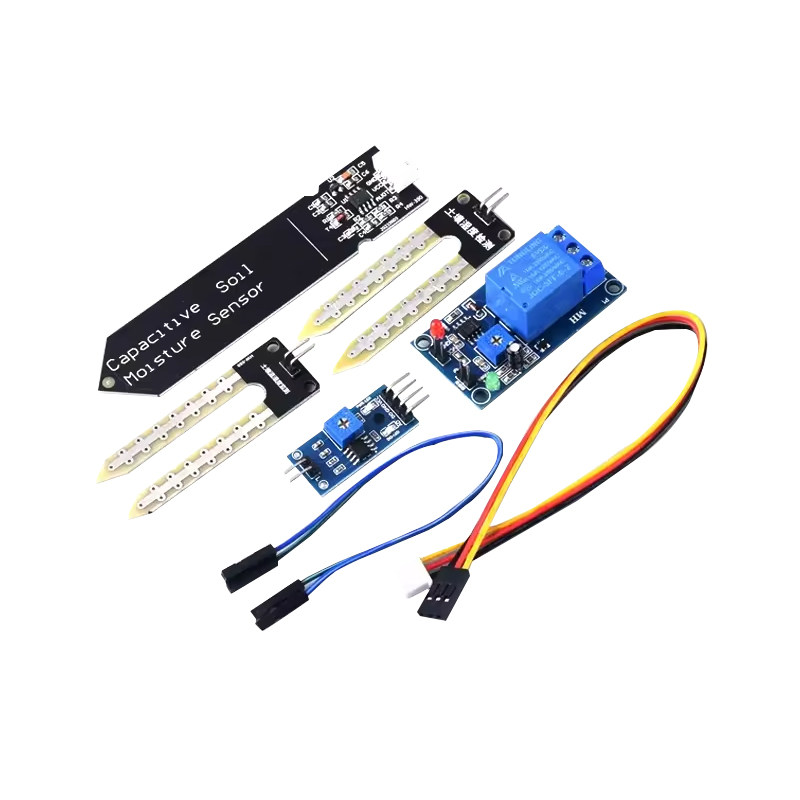 土壤湿度传感器模块5V电容式检测12V传感器继电器自动浇水DIY套件
