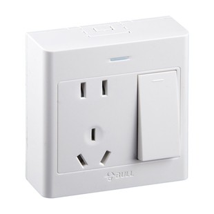 公牛明装插座面板一二开五孔厨房插座家用墙壁明线单双带开关插座