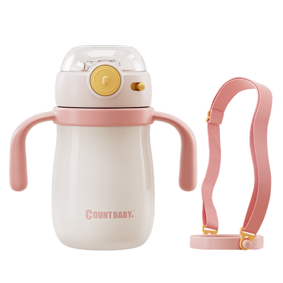 康特铂金款镀银锁扣500ml双饮 儿童保温杯学生成人