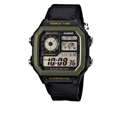 卡西欧手表男运动防水复古小方块学生电子表非机械AE-1200WHB-1B