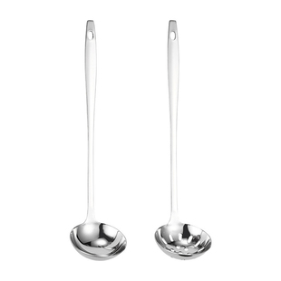 加长手柄加厚不锈钢汤勺漏勺盛汤长柄勺子家用厨房火锅店餐饮商用