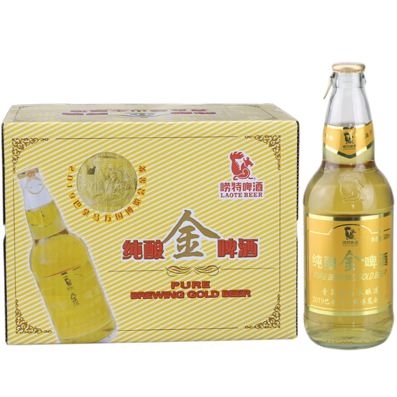 青岛崂山水酿造崂特纯酿金牌酒