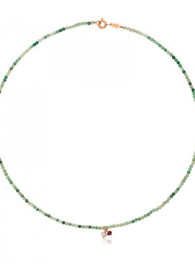 tous西班牙桃丝熊红宝石锁骨链