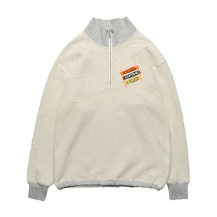 LNBR熊电秋冬高领拉链卫衣男重磅cityboy外套男美式潮流情侣大码