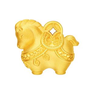 新年礼物周大生福韵马黄金千锦马转运珠女生肖马足金硬金唐马手链