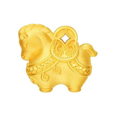 新年礼物周大生福韵小马黄金千锦马转运珠生肖马足金硬金唐马手链