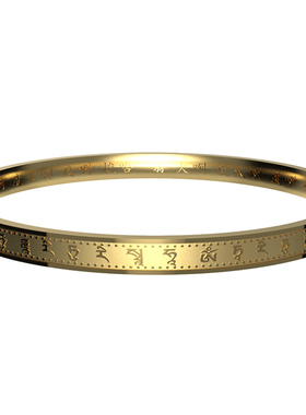 简修行绿度母心咒钛钢男士款手环