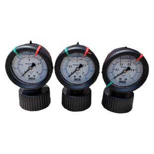 PP隔膜压力表SKON全塑表LUDl耐酸碱包防腐黑色耐震内丝全塑隔膜表