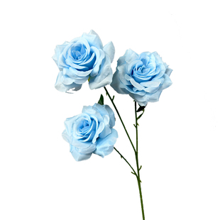 蓝色仿真花花材玫瑰牡丹婚庆绢花客厅摆设花艺婚礼堂背景装饰花朵